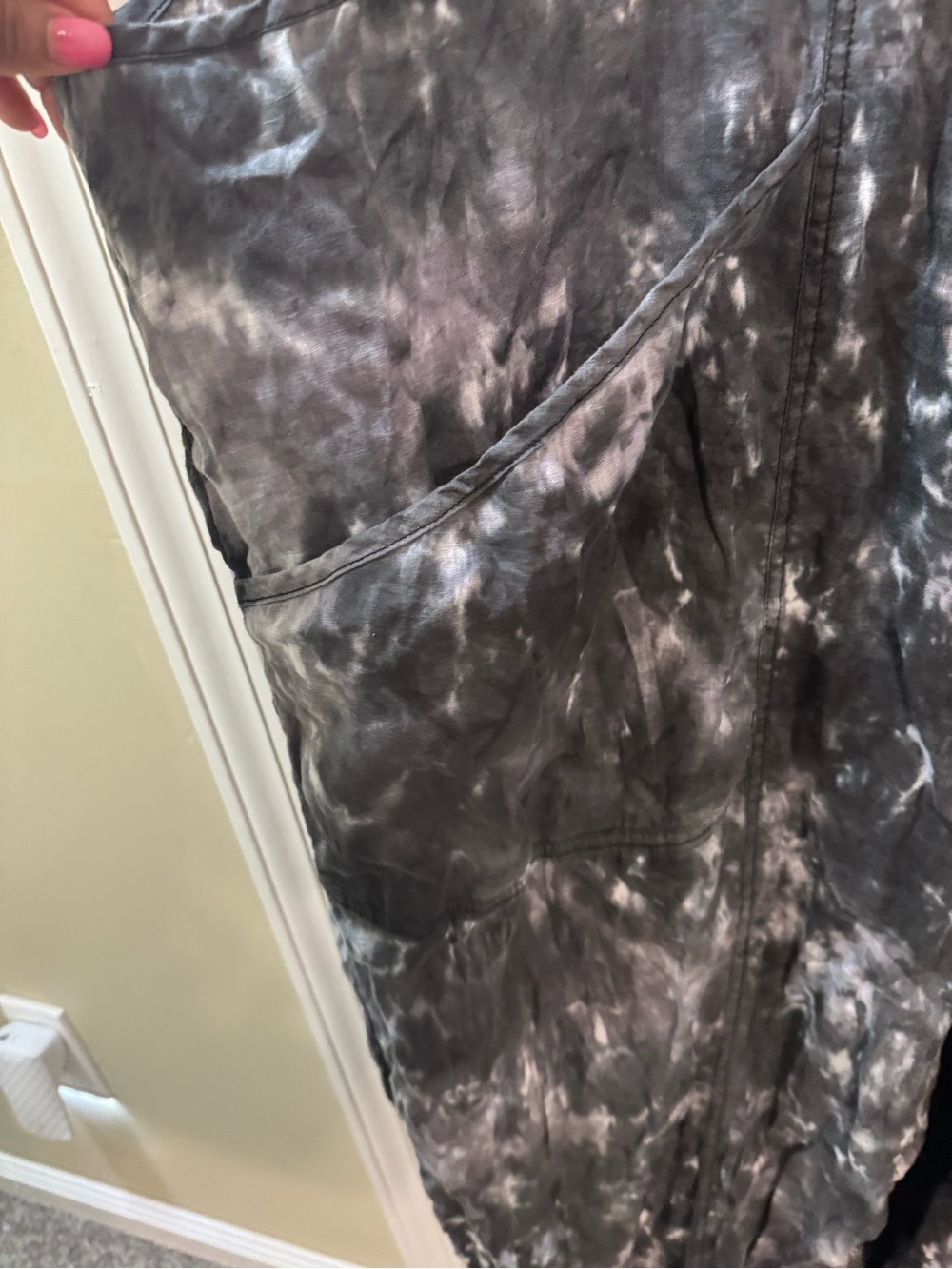 Cynthia Ashby Womens Emen Overall 100% Linen Thunder Tie Dye Size XL - Picture 6 of 16